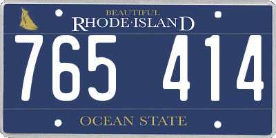 RI license plate 765414