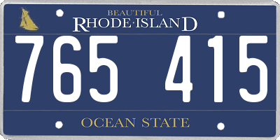 RI license plate 765415