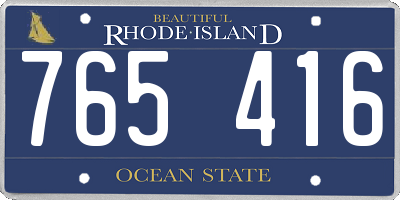 RI license plate 765416