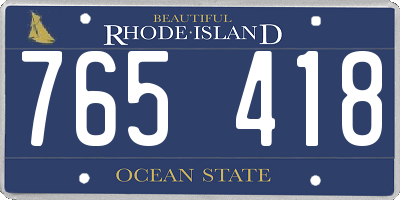 RI license plate 765418