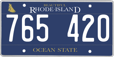 RI license plate 765420