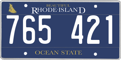 RI license plate 765421