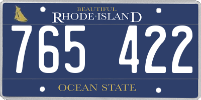 RI license plate 765422