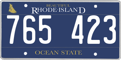 RI license plate 765423