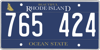 RI license plate 765424