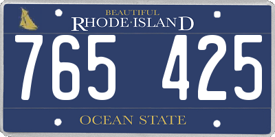 RI license plate 765425