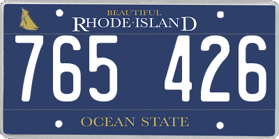 RI license plate 765426