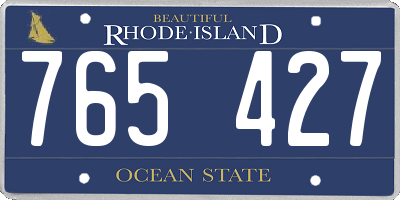 RI license plate 765427
