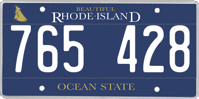 RI license plate 765428