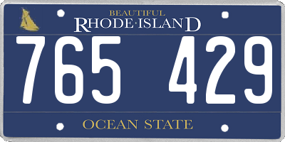 RI license plate 765429