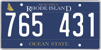 RI license plate 765431