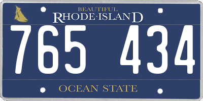 RI license plate 765434
