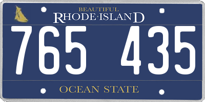 RI license plate 765435