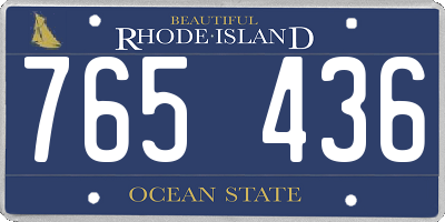RI license plate 765436