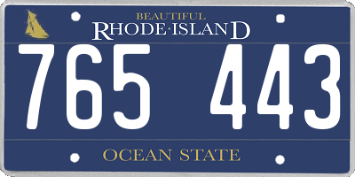 RI license plate 765443