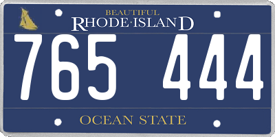 RI license plate 765444