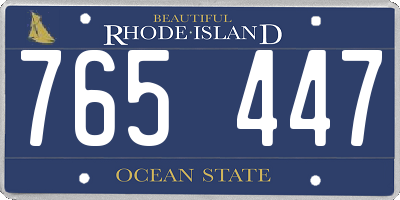 RI license plate 765447