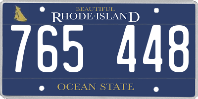 RI license plate 765448