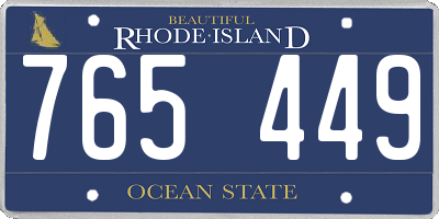 RI license plate 765449