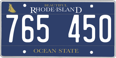 RI license plate 765450