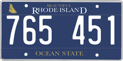 RI license plate 765451