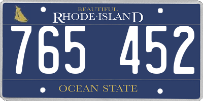 RI license plate 765452