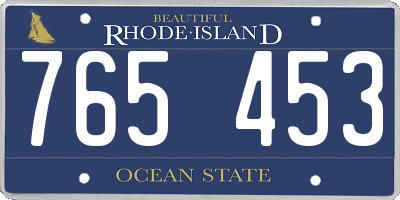 RI license plate 765453