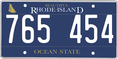 RI license plate 765454