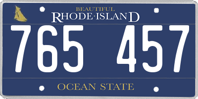RI license plate 765457