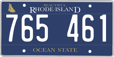 RI license plate 765461