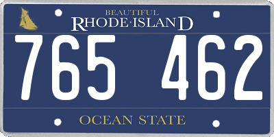RI license plate 765462