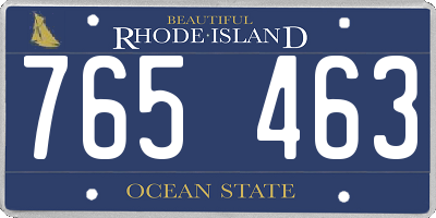RI license plate 765463