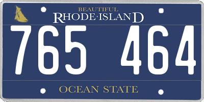 RI license plate 765464