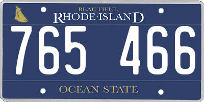 RI license plate 765466