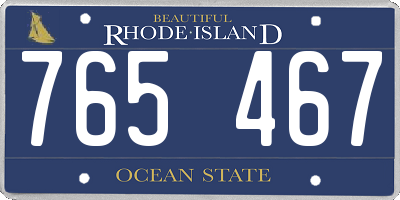 RI license plate 765467