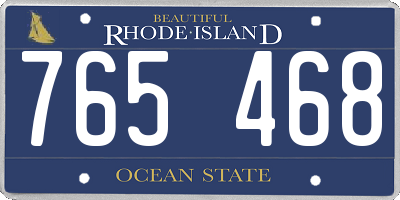 RI license plate 765468