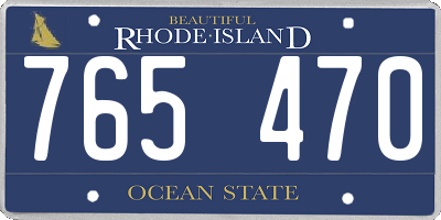 RI license plate 765470