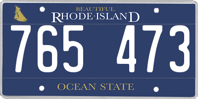 RI license plate 765473