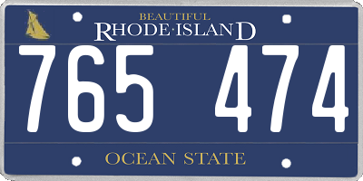 RI license plate 765474