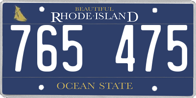 RI license plate 765475
