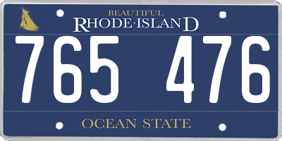 RI license plate 765476
