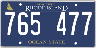 RI license plate 765477