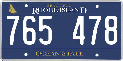 RI license plate 765478