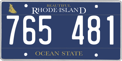RI license plate 765481