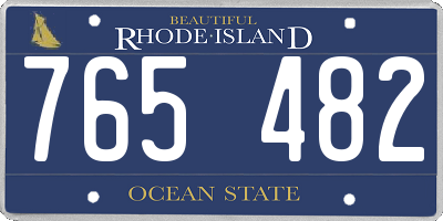 RI license plate 765482