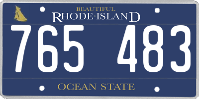 RI license plate 765483