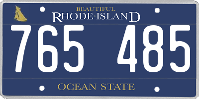 RI license plate 765485