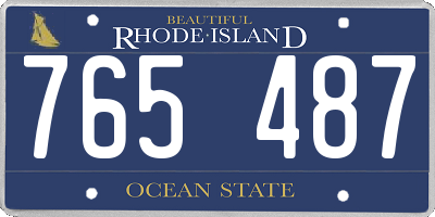 RI license plate 765487