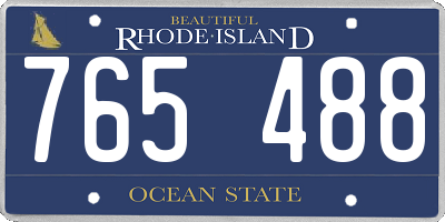 RI license plate 765488