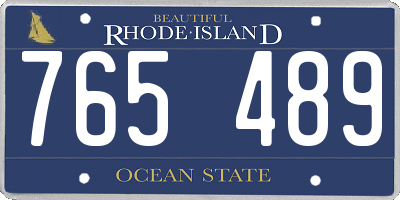 RI license plate 765489